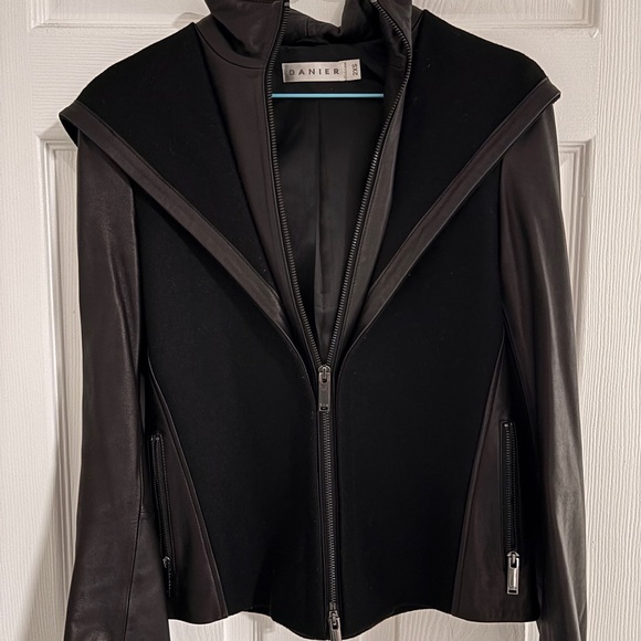 Danier Jackets & Blazers - Danier Women's Black Leather Hooded Jacket